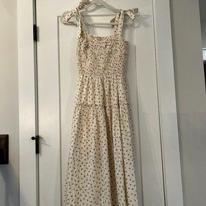 Storia Tan/Yellow Floral Dress - Size Medium
